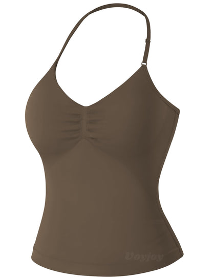 VOYJOY Women's Longline Strappy Sports Bra Tank Top