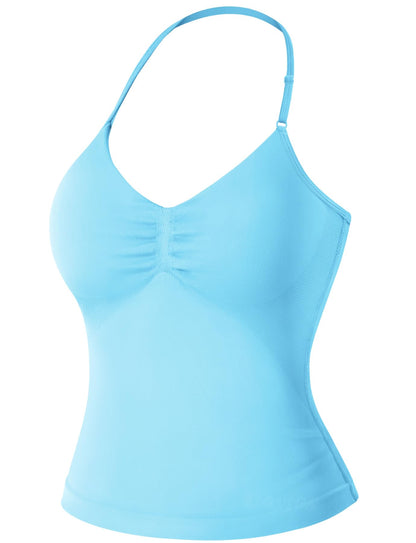 VOYJOY Women's Longline Strappy Sports Bra Tank Top