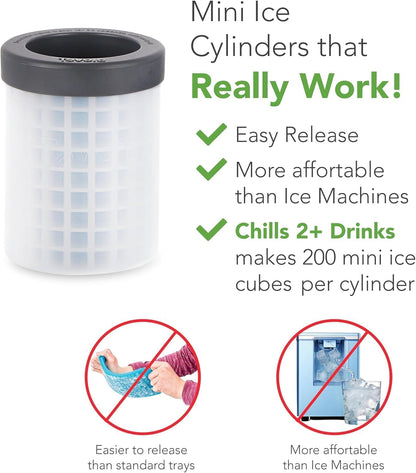 Tovolo Mini Squeeze Release Ice Cylinder Mold 2 Pack, Gray