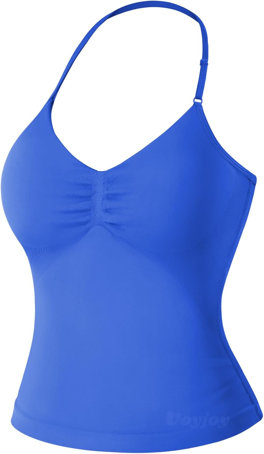 VOYJOY Women's Longline Strappy Sports Bra Tank Top