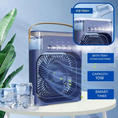 Portable Air Cooler Fan with Humidifier, LED Light & Timer