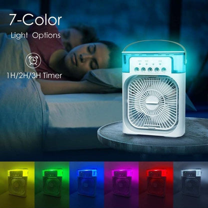 Portable Air Cooler Fan with Humidifier, LED Light & Timer