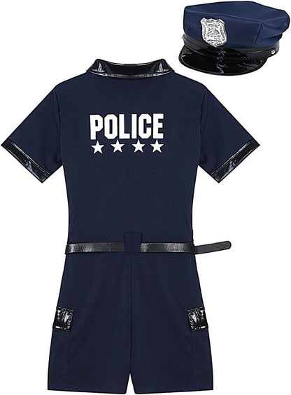 Linjinx Women's Police Officer Uniform Cosplay Bodysuit