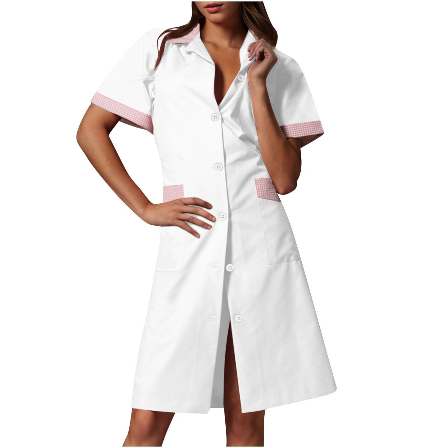 CCHYZKSO Women's Short Sleeve Nurse Uniform Dress