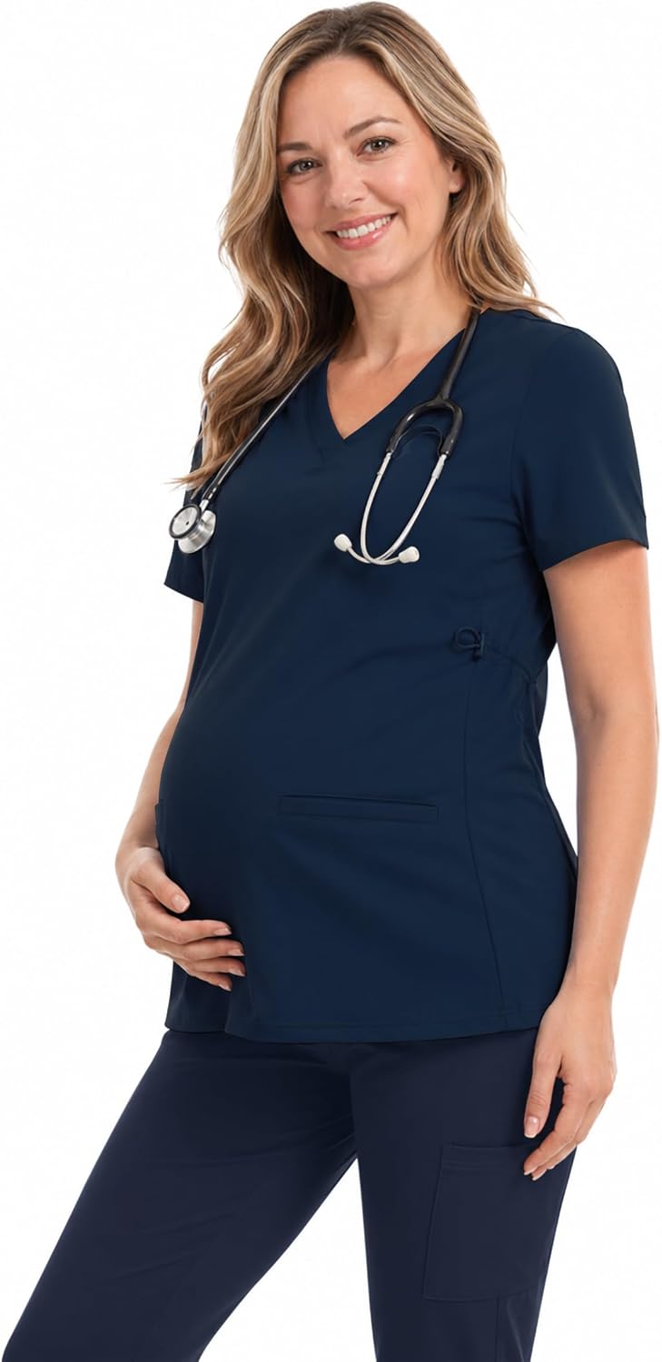 Women's Maternity Scrub Top V-Neck Medical Uniform