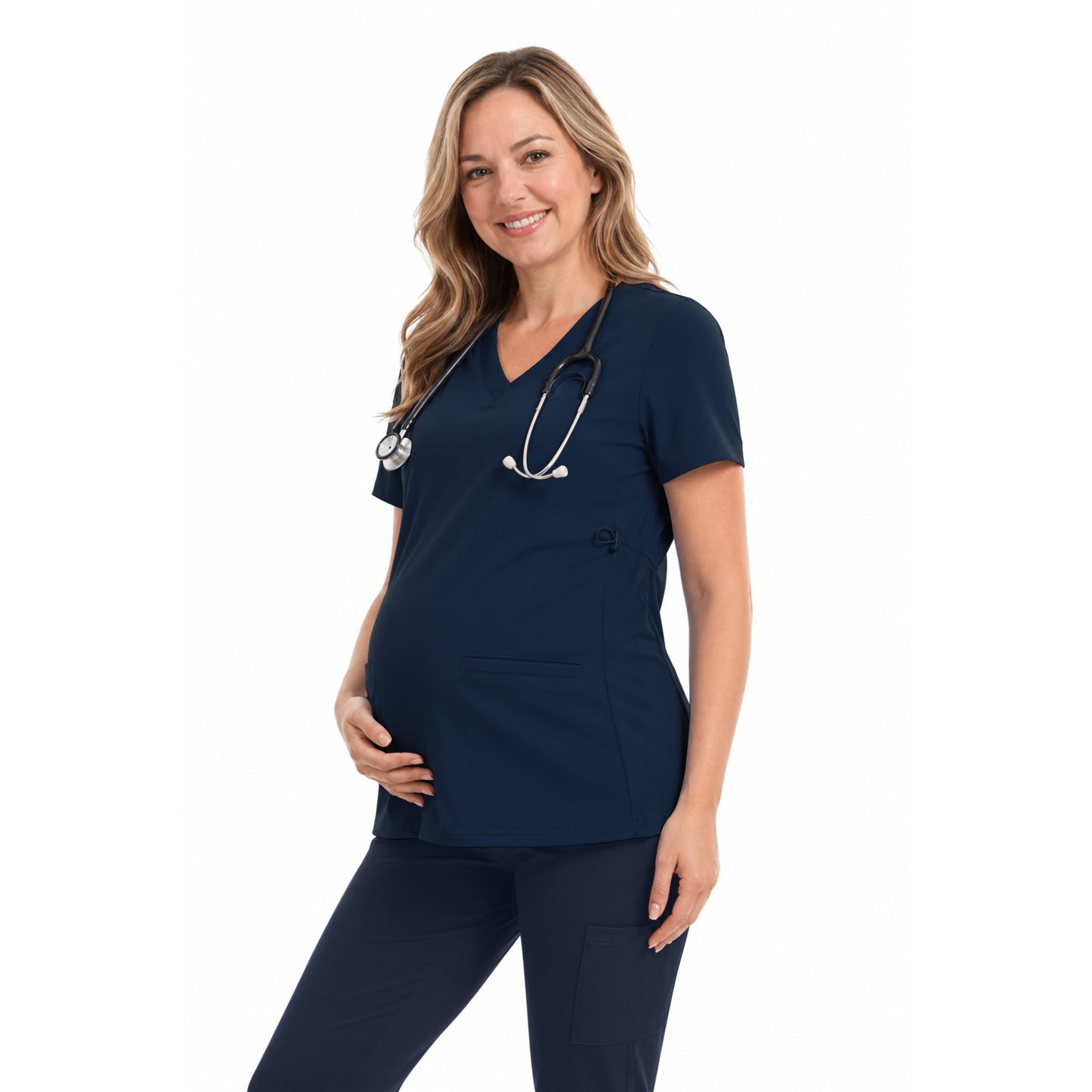 Women's Maternity Scrub Top V-Neck Medical Uniform