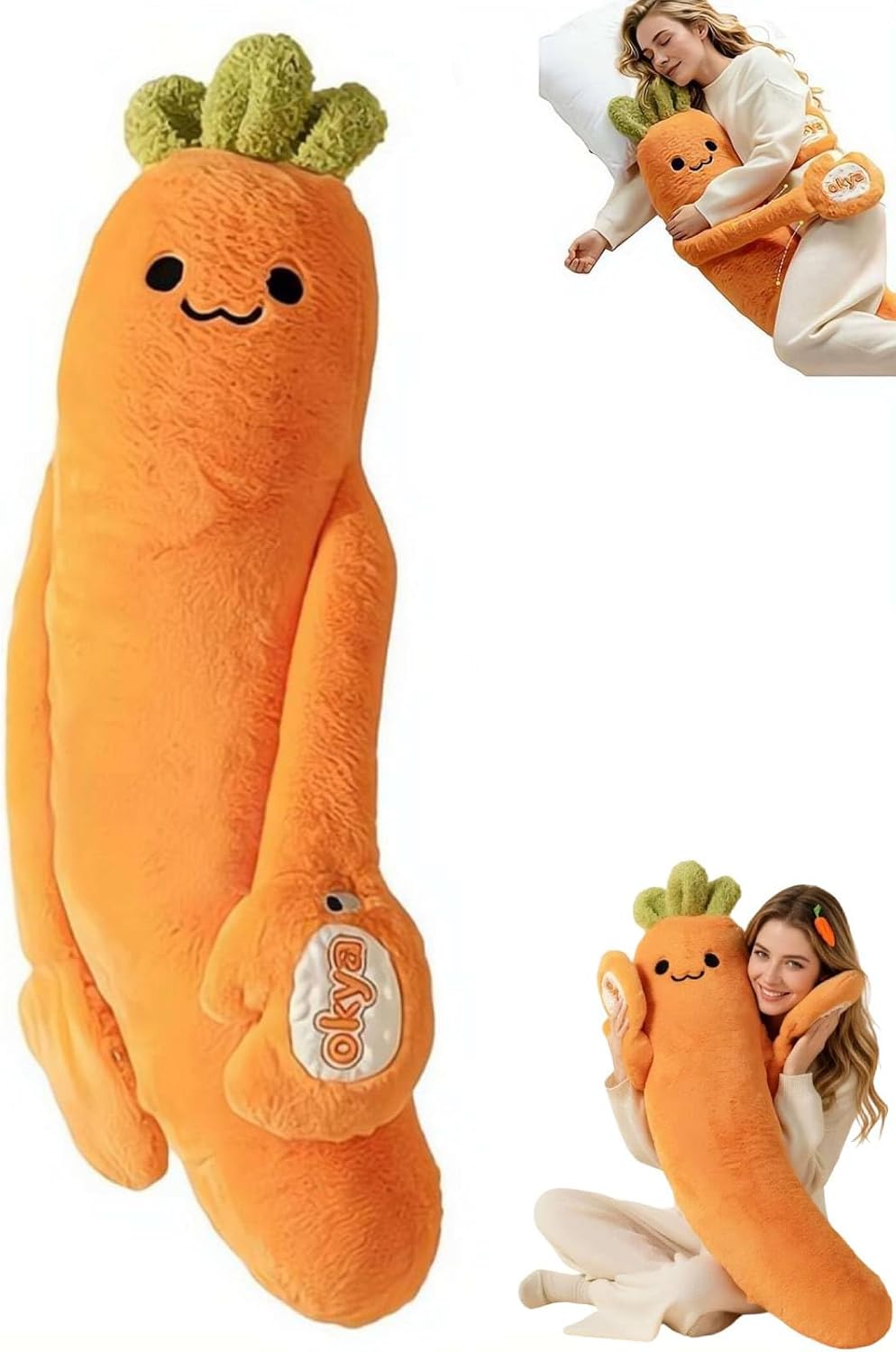 Mango Plush Hugging Body Pillow with Heat & Bluetooth