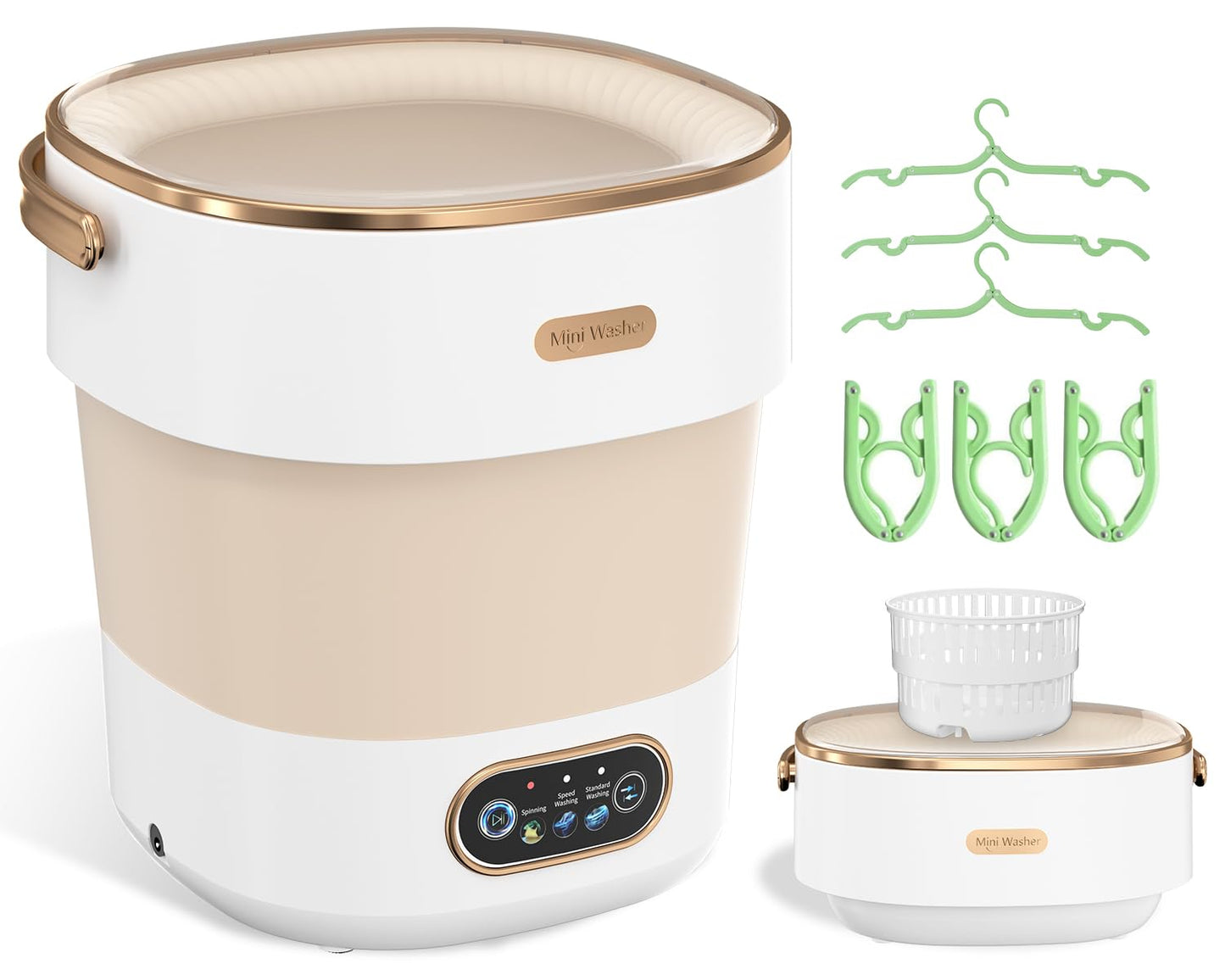 20L Foldable Portable Washing Machine with Spin Dryer for Travel Dorm RV