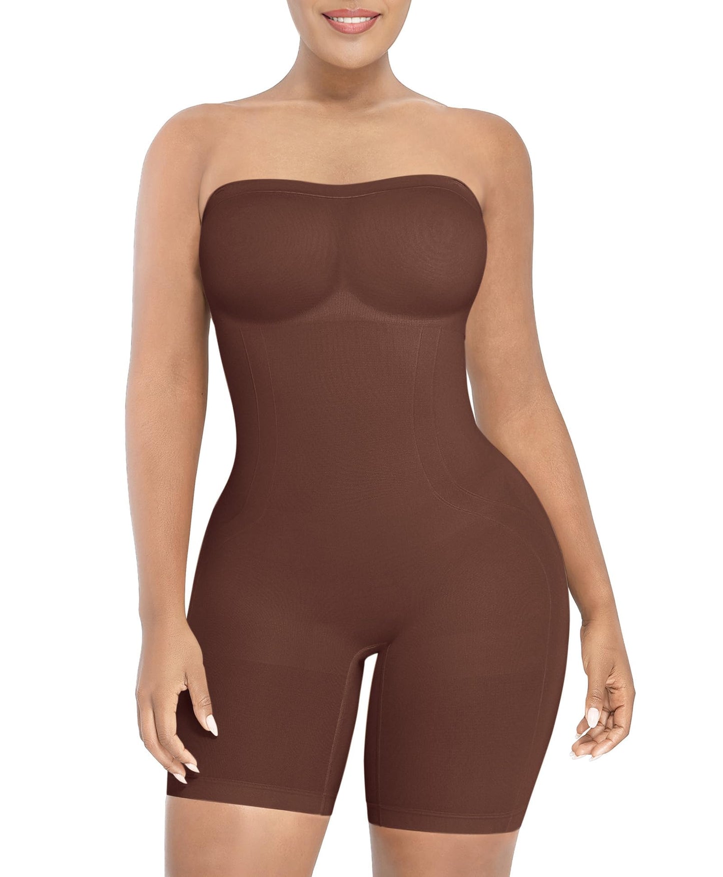SHAPELLX Strapless Shapewear Bodysuit with Tummy Control