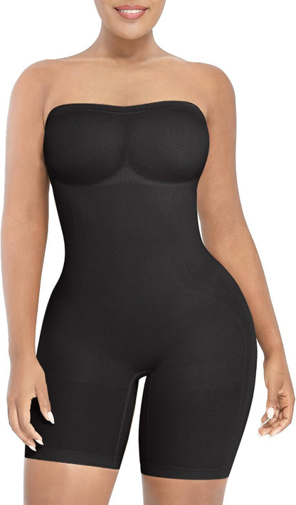 SHAPELLX Strapless Shapewear Bodysuit with Tummy Control