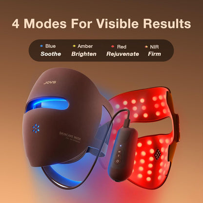 LED Red Light Therapy Face Mask, 4 Wavelength Wireless