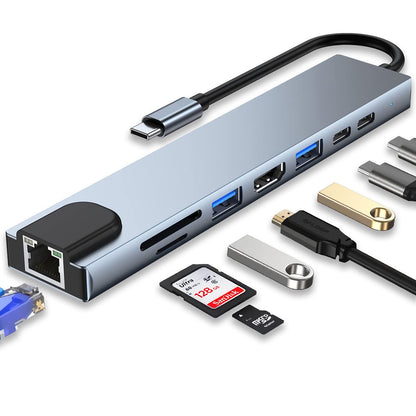 8-in-1 USB C Multiport Adapter with 4K HDMI PD Charging Ethernet Card Reader