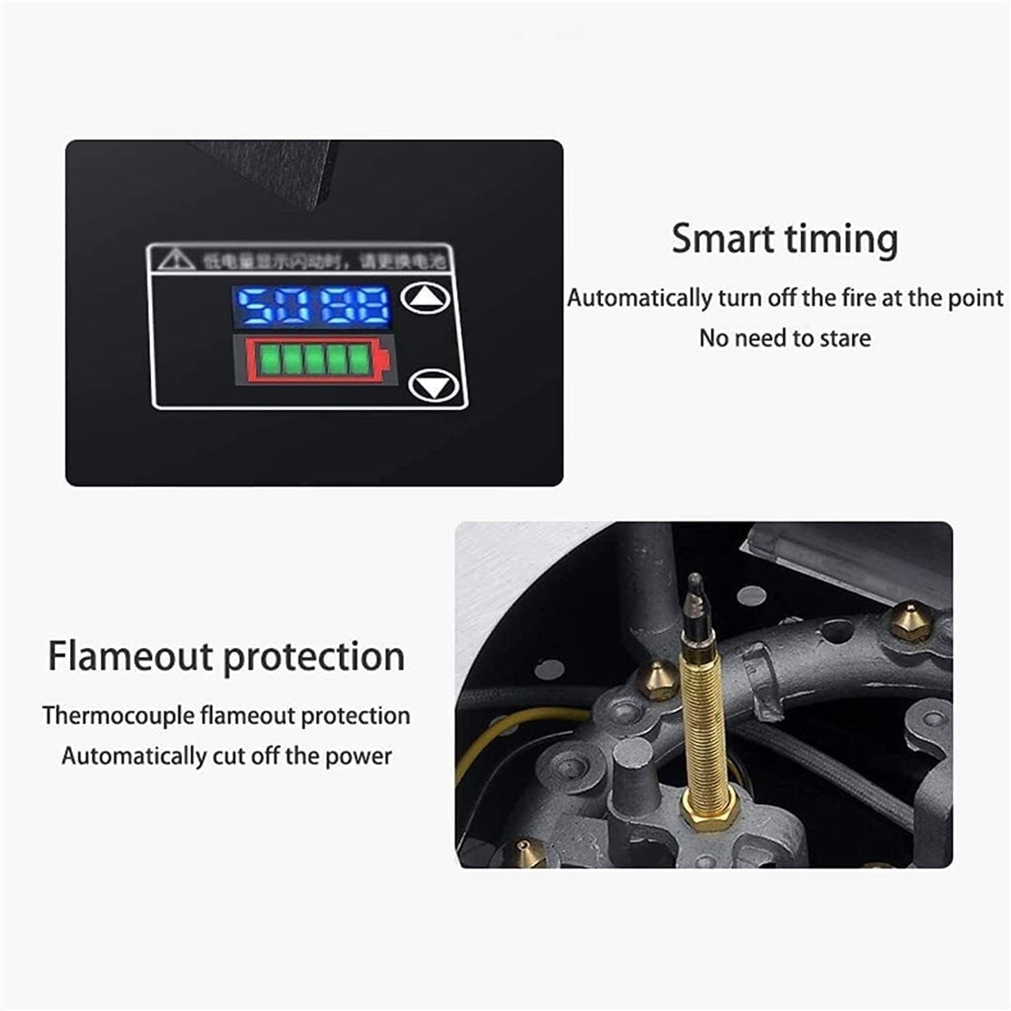 7.0KW Gas Stove, NG/LPG Compatible, Flameout Safety