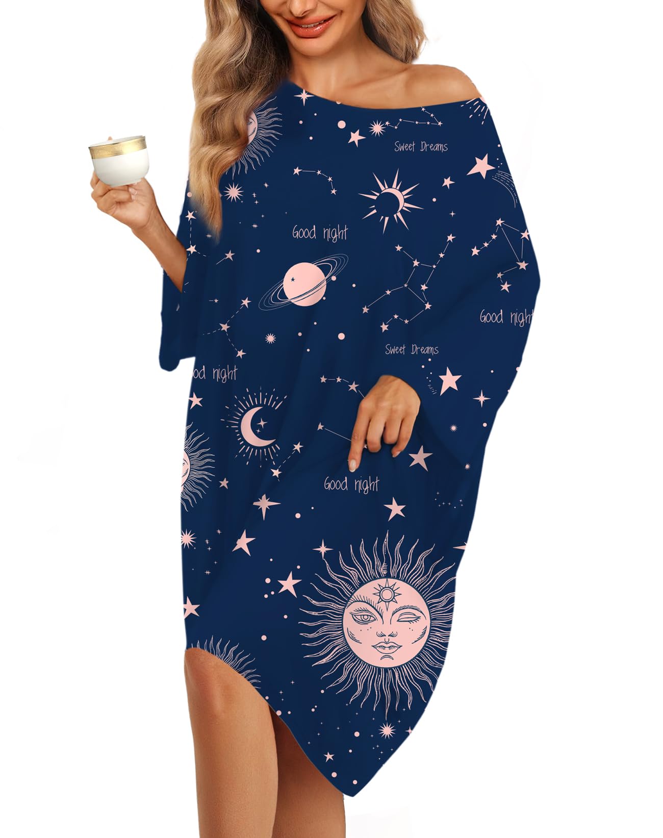 KFUBUO Plus Size Sleep Shirt Dress with Pocket