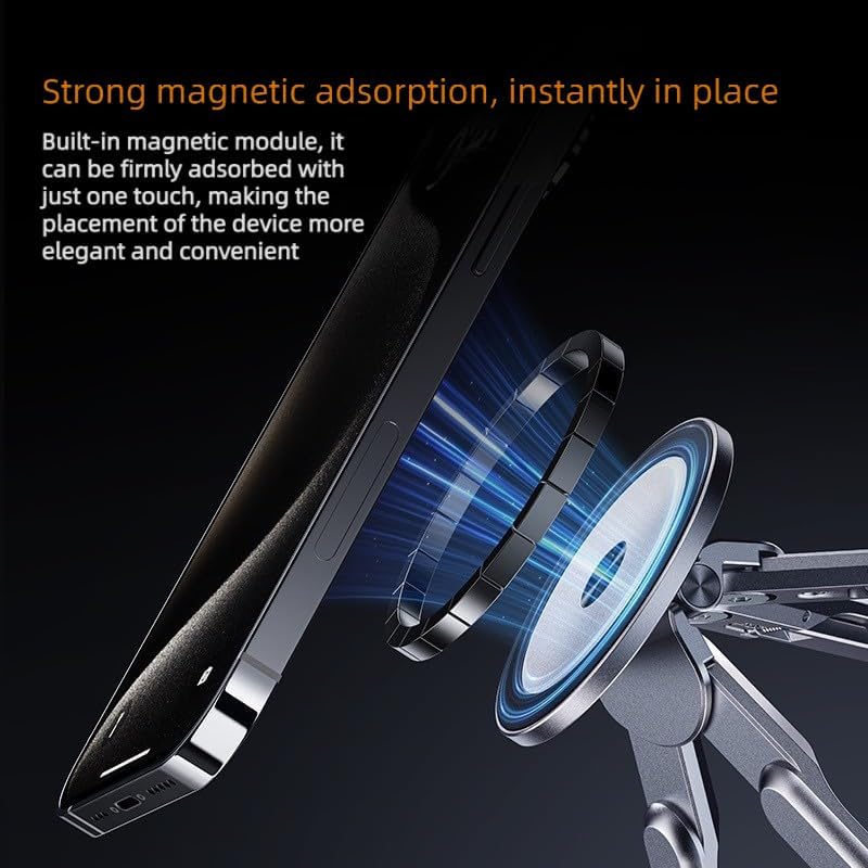Adjustable Foldable Laptop Stand with Magnetic Phone Holder