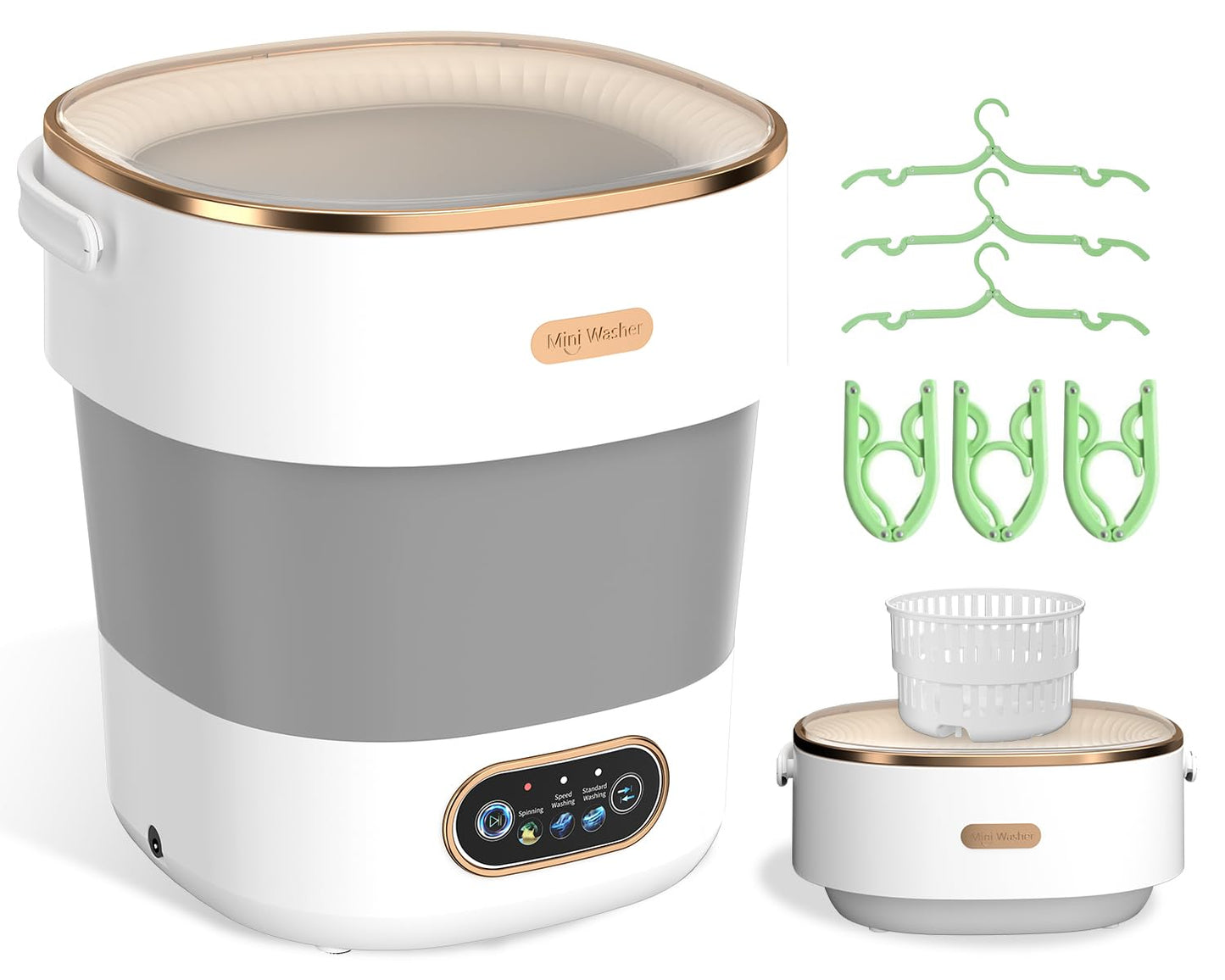 20L Foldable Portable Washing Machine with Spin Dryer for Travel Dorm RV