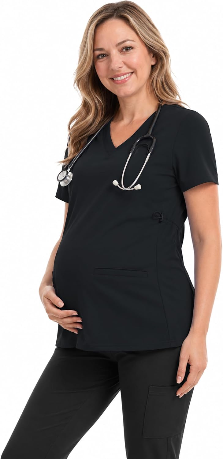 Women's Maternity Scrub Top V-Neck Medical Uniform
