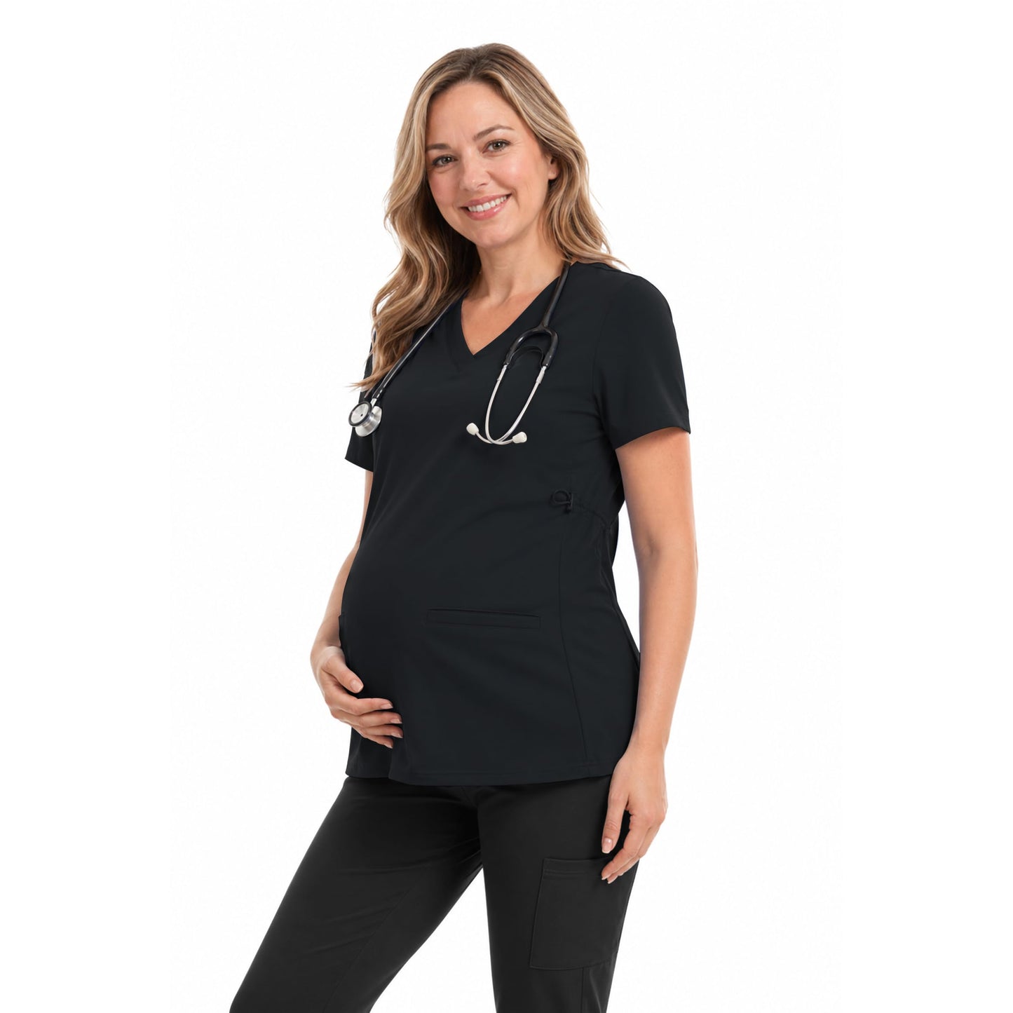 Women's Maternity Scrub Top V-Neck Medical Uniform