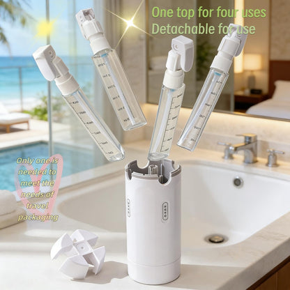 4-in-1 Travel Toiletry Dispenser, Leak-Proof Refillable Bottles