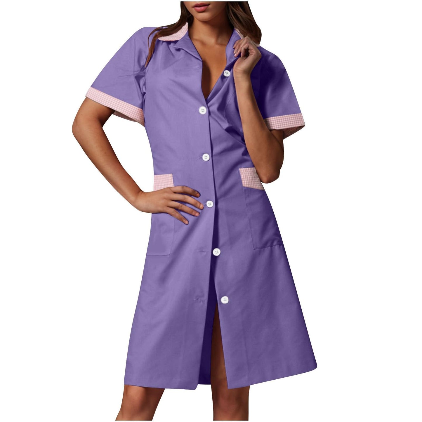 CCHYZKSO Women's Short Sleeve Nurse Uniform Dress