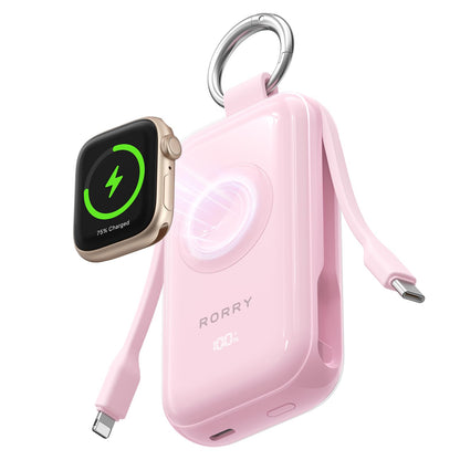 RORRY CharmGo Pro 45W Keychain Power Bank 10000mAh with Built-in Charging Cables