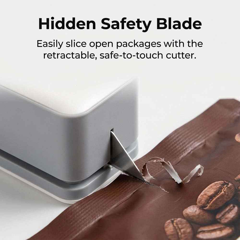 USB Rechargeable Mini Bag Sealer & Cutter with Digital Display