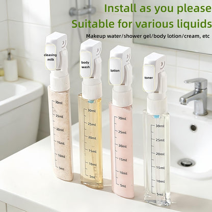 4-in-1 Travel Toiletry Dispenser, Leak-Proof Refillable Bottles