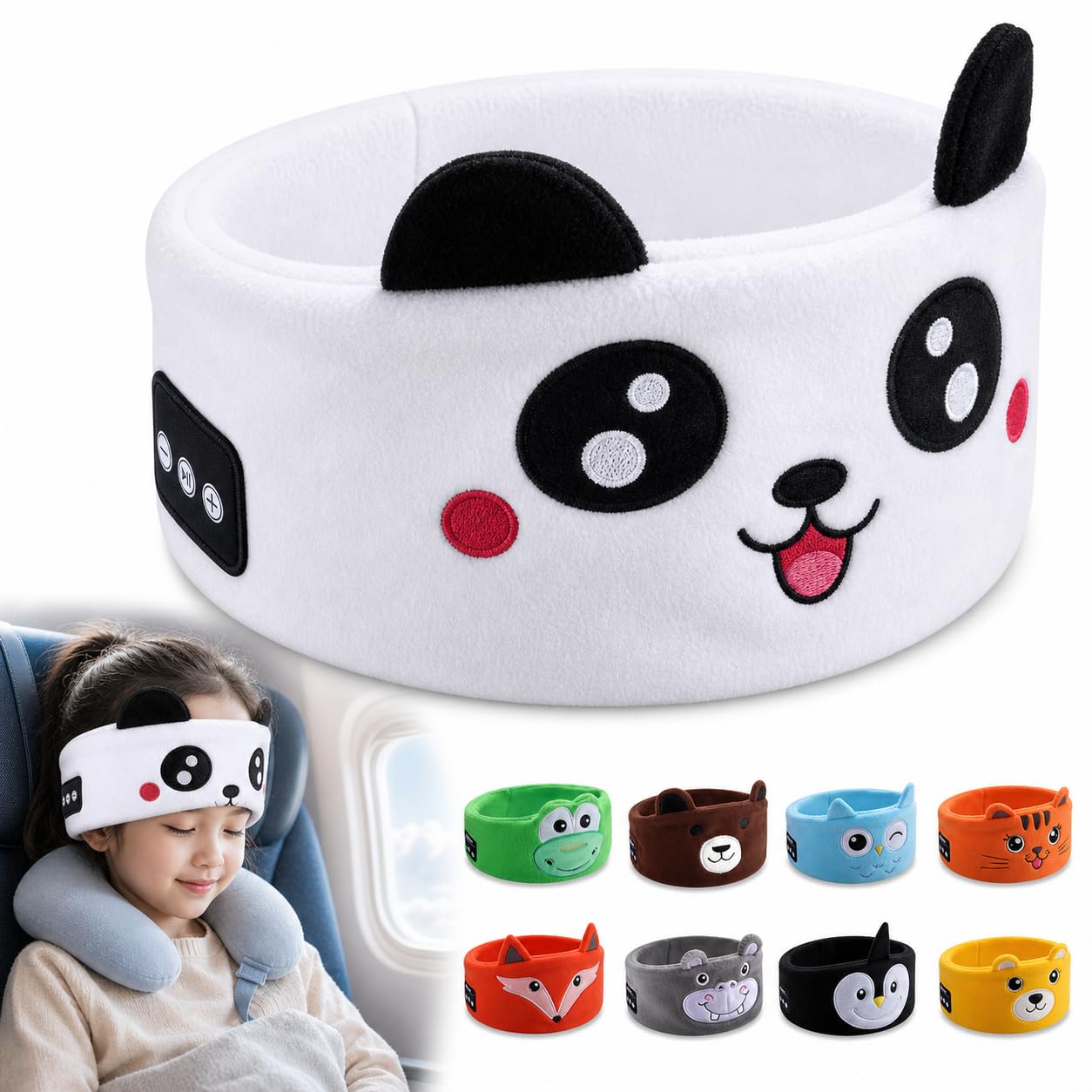Kids Wireless Headphones with Soft Fleece Headband & Owl Design