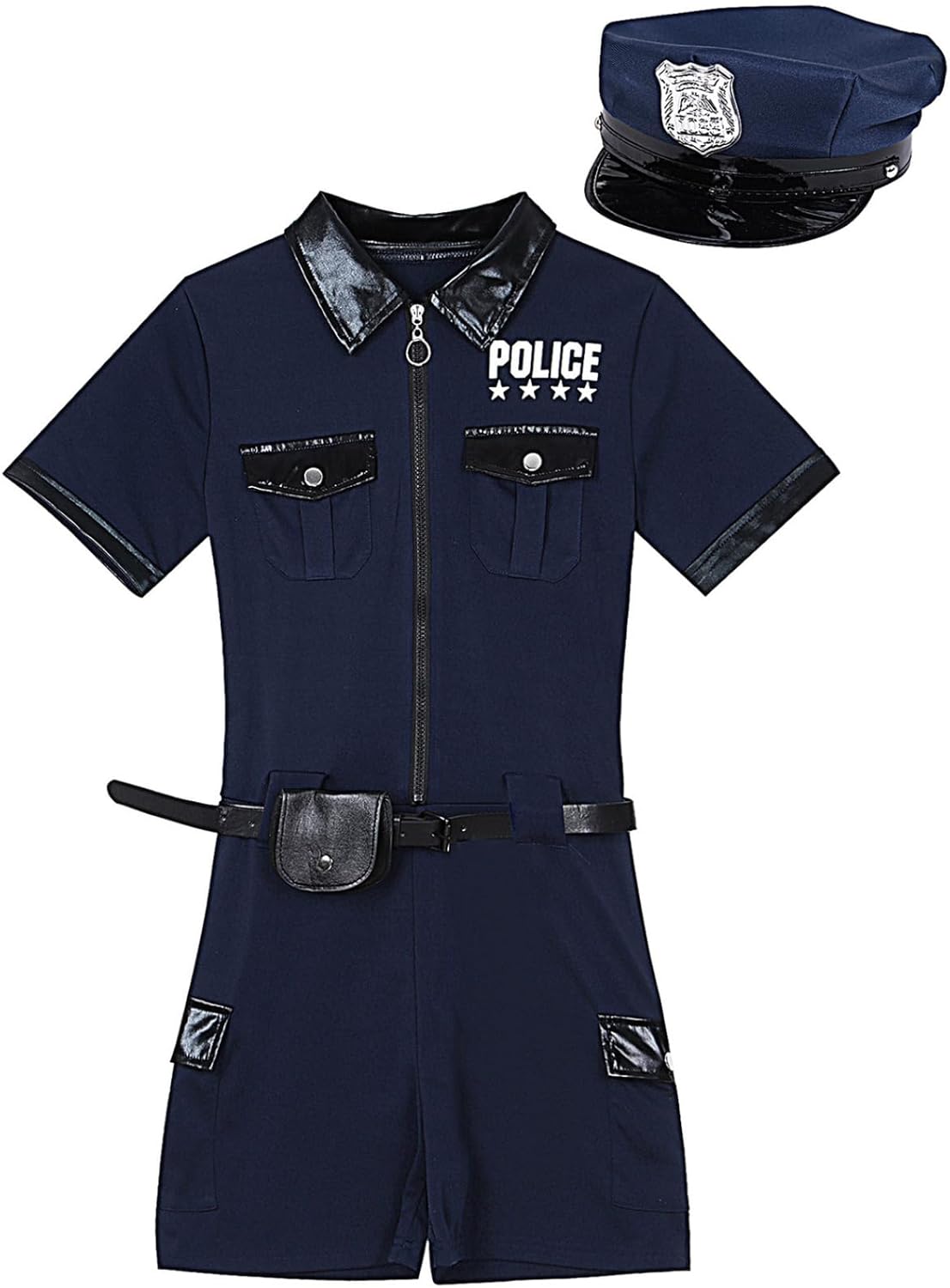 Linjinx Women's Police Officer Uniform Cosplay Bodysuit