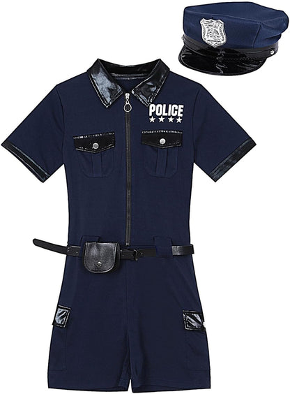 Linjinx Women's Police Officer Uniform Cosplay Bodysuit