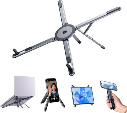 Adjustable Foldable Laptop Stand with Magnetic Phone Holder