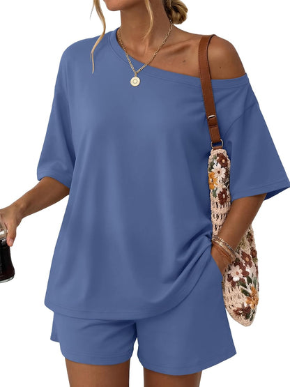 Trendy Queen Women's 2-Piece Summer Lounge Set with Shorts