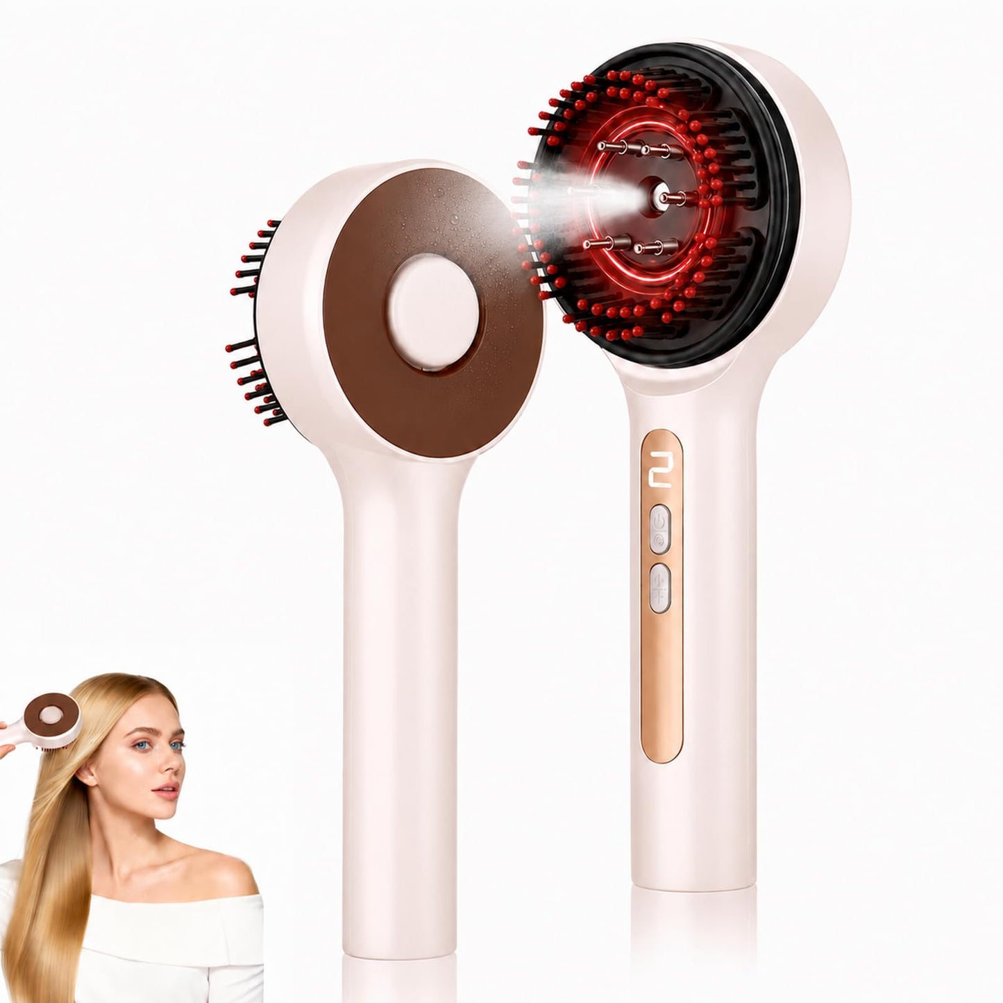 Electric 3-in-1 Scalp Massager, Nano Mist, IPX7 Waterproof, Portable