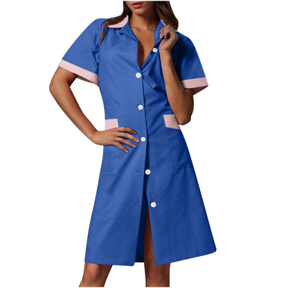CCHYZKSO Women's Short Sleeve Nurse Uniform Dress