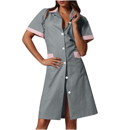 CCHYZKSO Women's Short Sleeve Nurse Uniform Dress