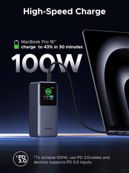 UGREEN Nexode 130W 20000mAh Smart Display Portable Charger