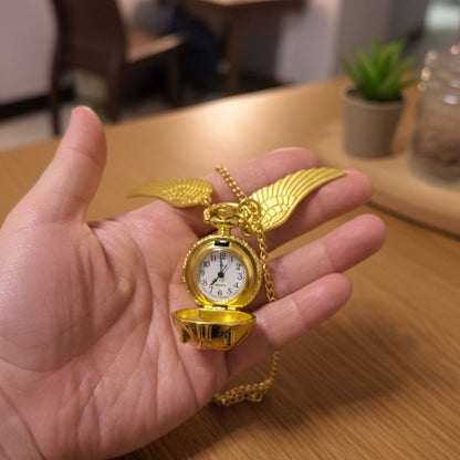 Golden Snitch Ball Pendant Quartz Pocket Watch Necklace Gift