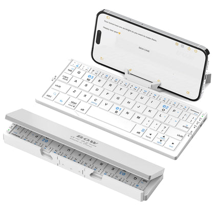Foldable Bluetooth Keyboard with Magnetic Stand, Rechargeable & Portable