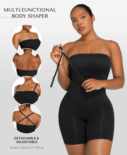 SHAPELLX Strapless Shapewear Bodysuit with Tummy Control