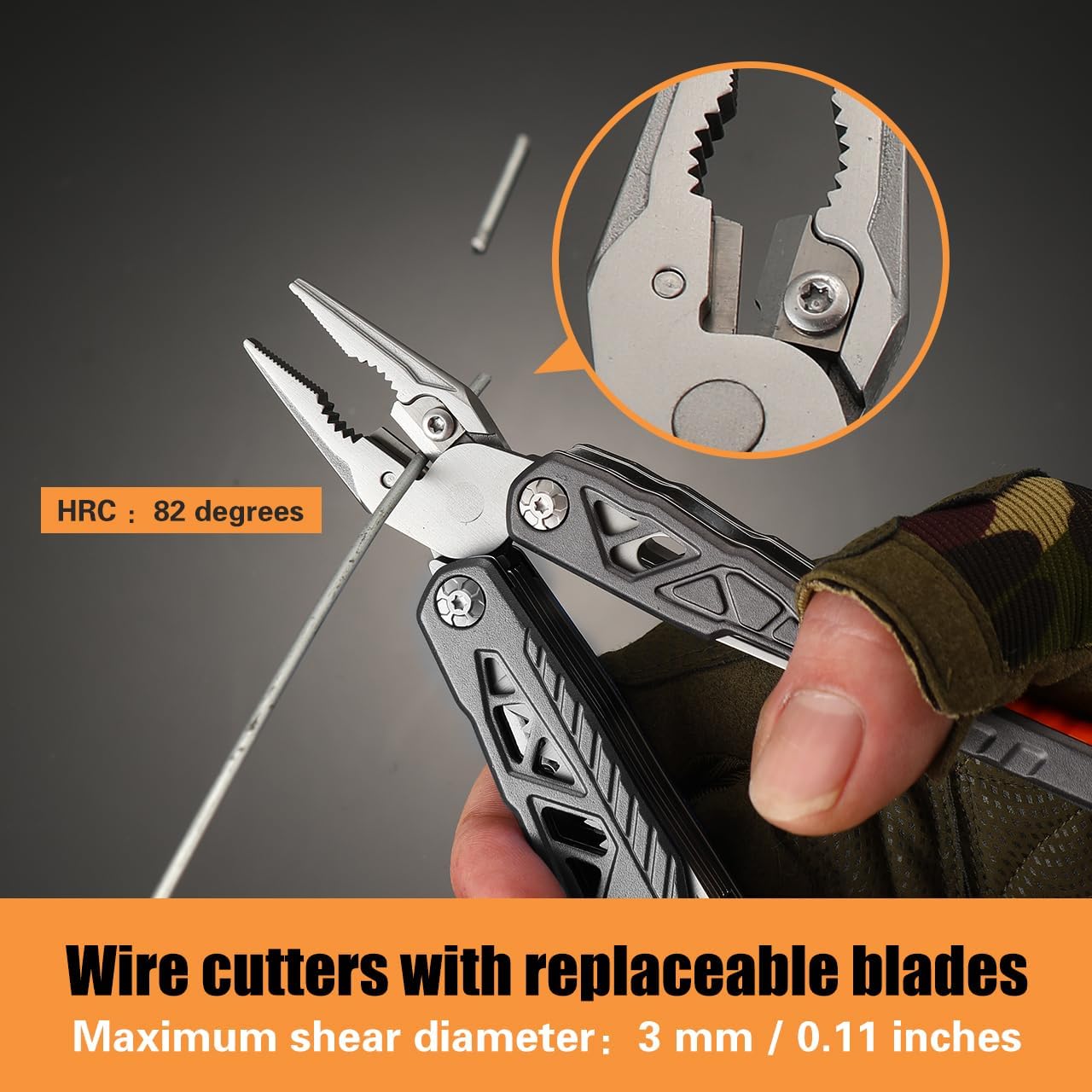 18 in 1 Stainless Steel Survival Multitool Pliers with Replaceable Alloy Blades