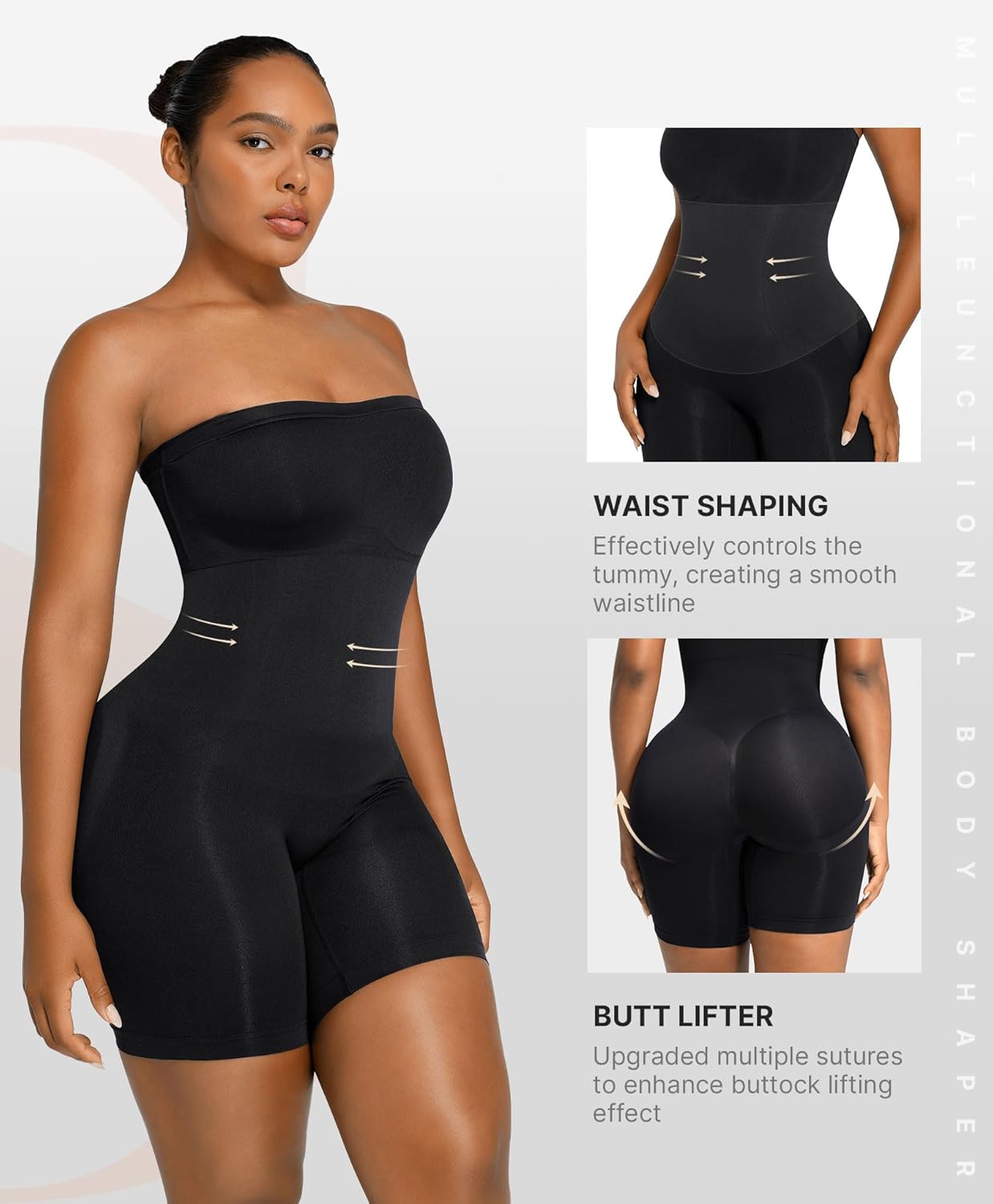 SHAPELLX Strapless Shapewear Bodysuit with Tummy Control