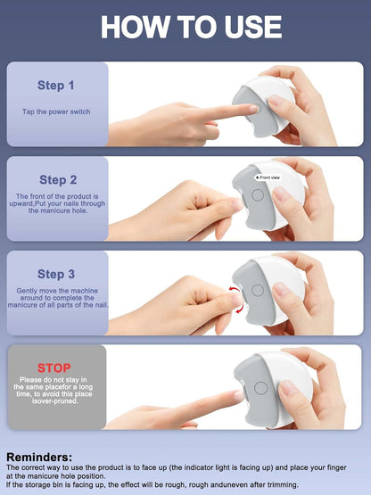 Electric Automatic Nail Clipper with LED Light & USB Rechargeable