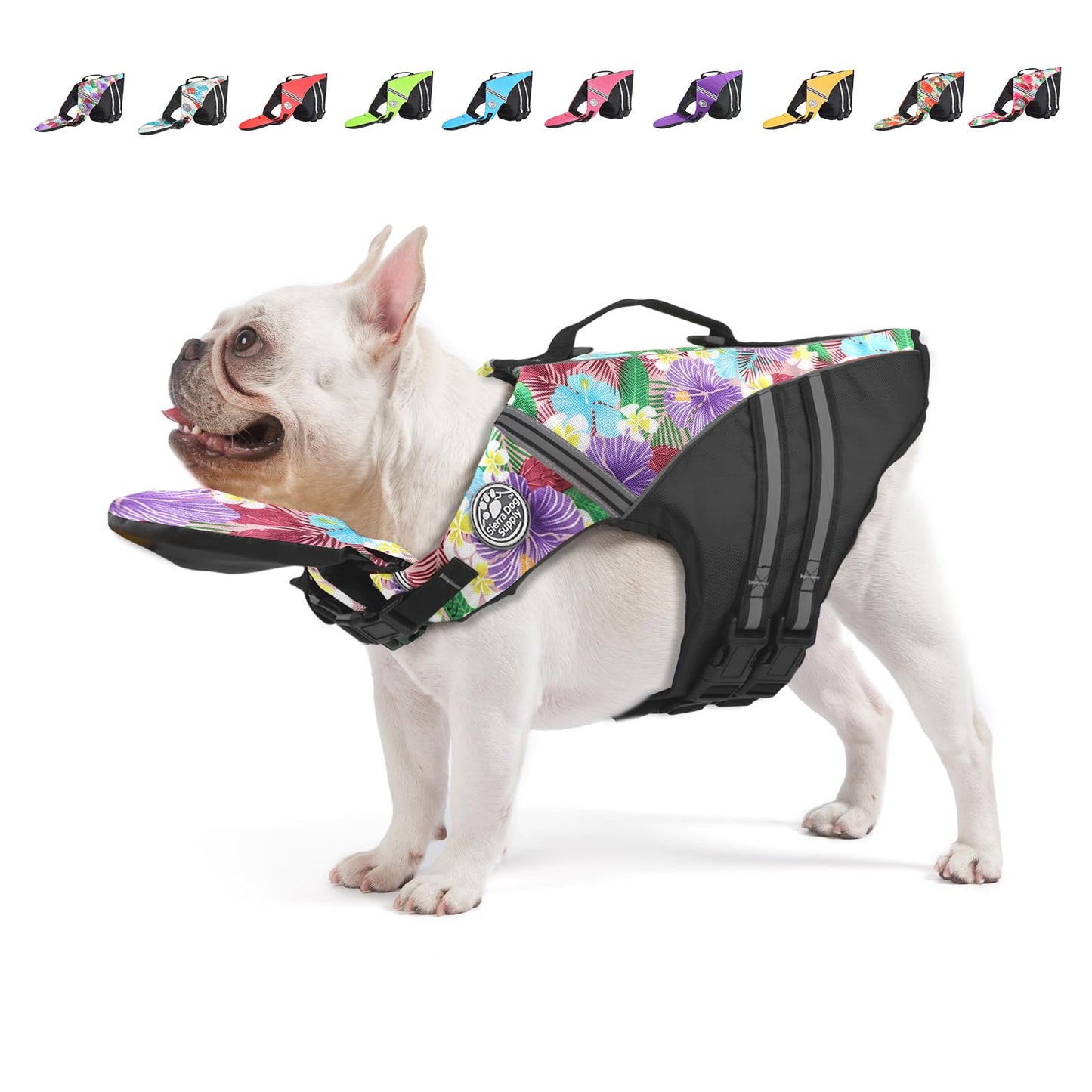 Reflective Dog Life Jacket with Removable Neck Float & Rescue Handle