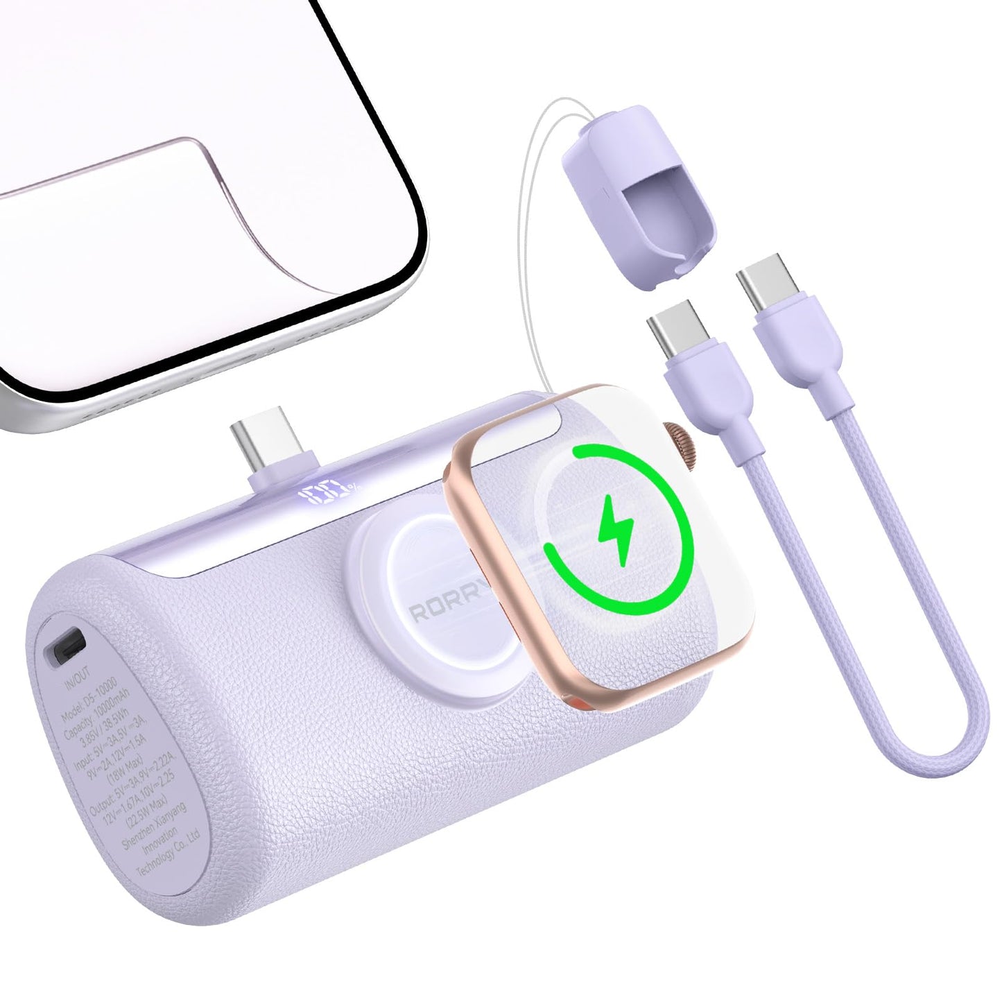 8-in-1 USB C Hub with 4K HDMI 100W PD Ethernet SD TF Reader for Type-C Laptops