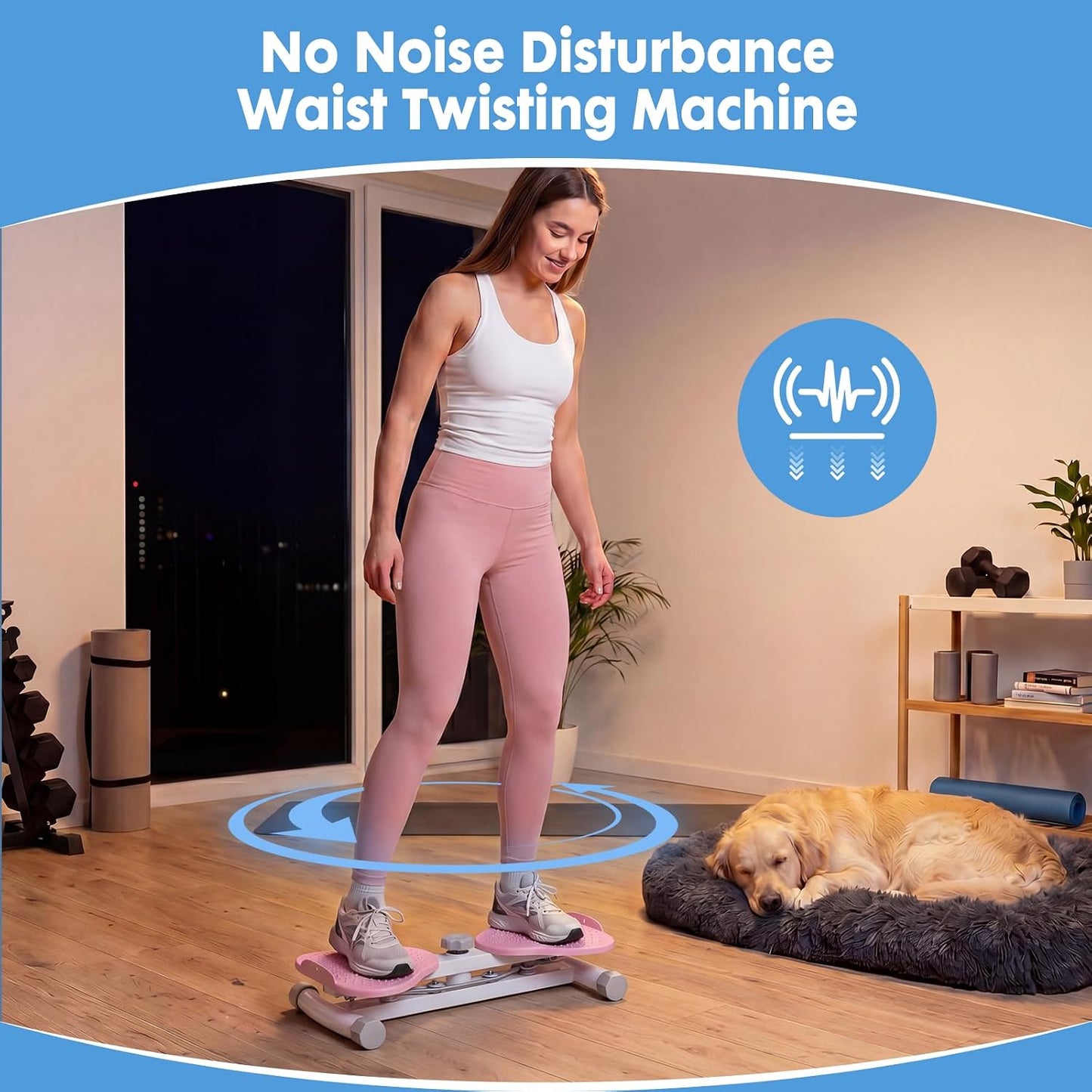 DUMOS Silent Anti-Slip Waist Twister Board, 300lbs Home Waist Trainer