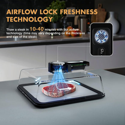 AuntyFey Rapid Meat Defrost Tray Airflow Tech, No Water