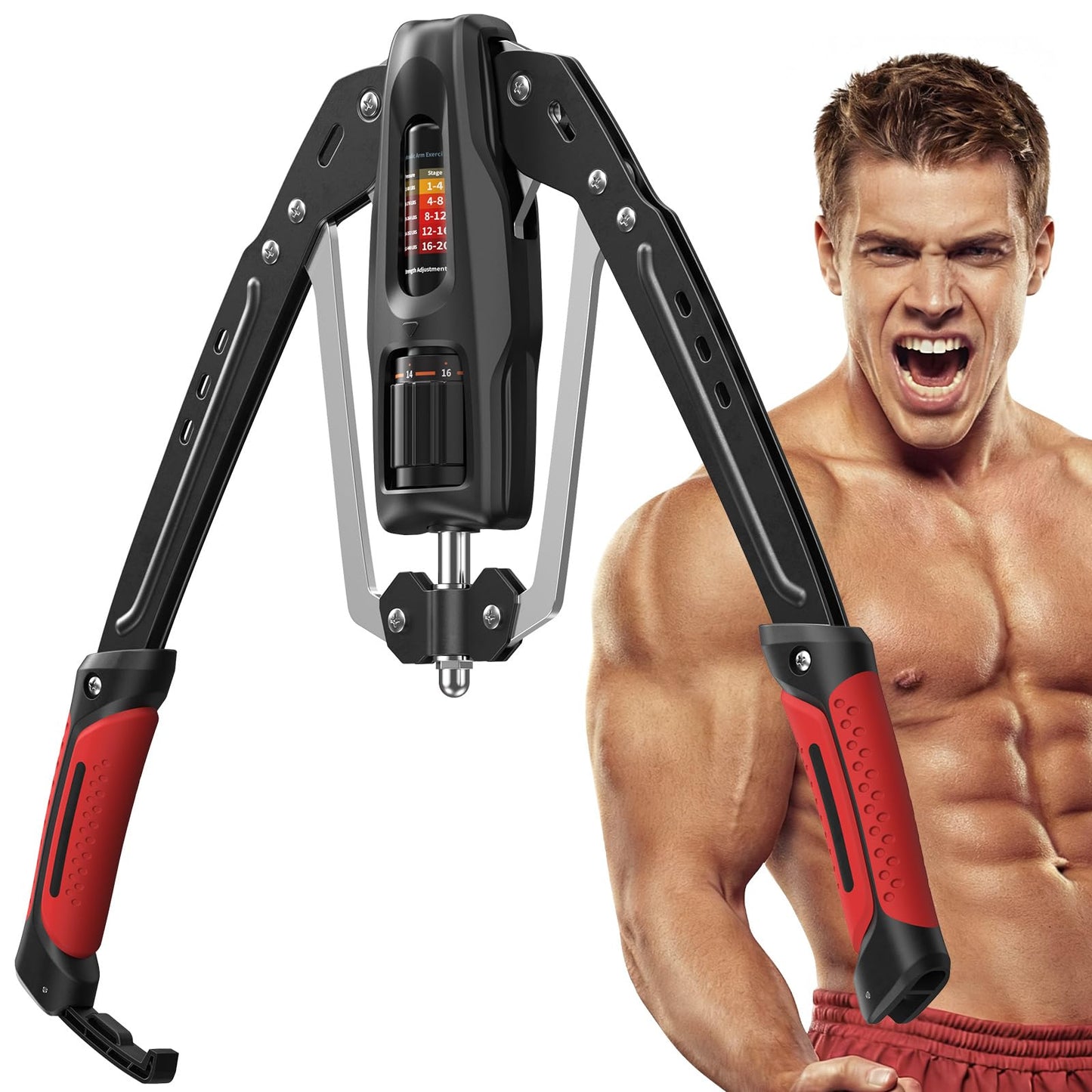 Merach Hydraulic Twister Arm Trainer, 22-440lb Adjustable Chest Shoulder Home Fitness Equipment