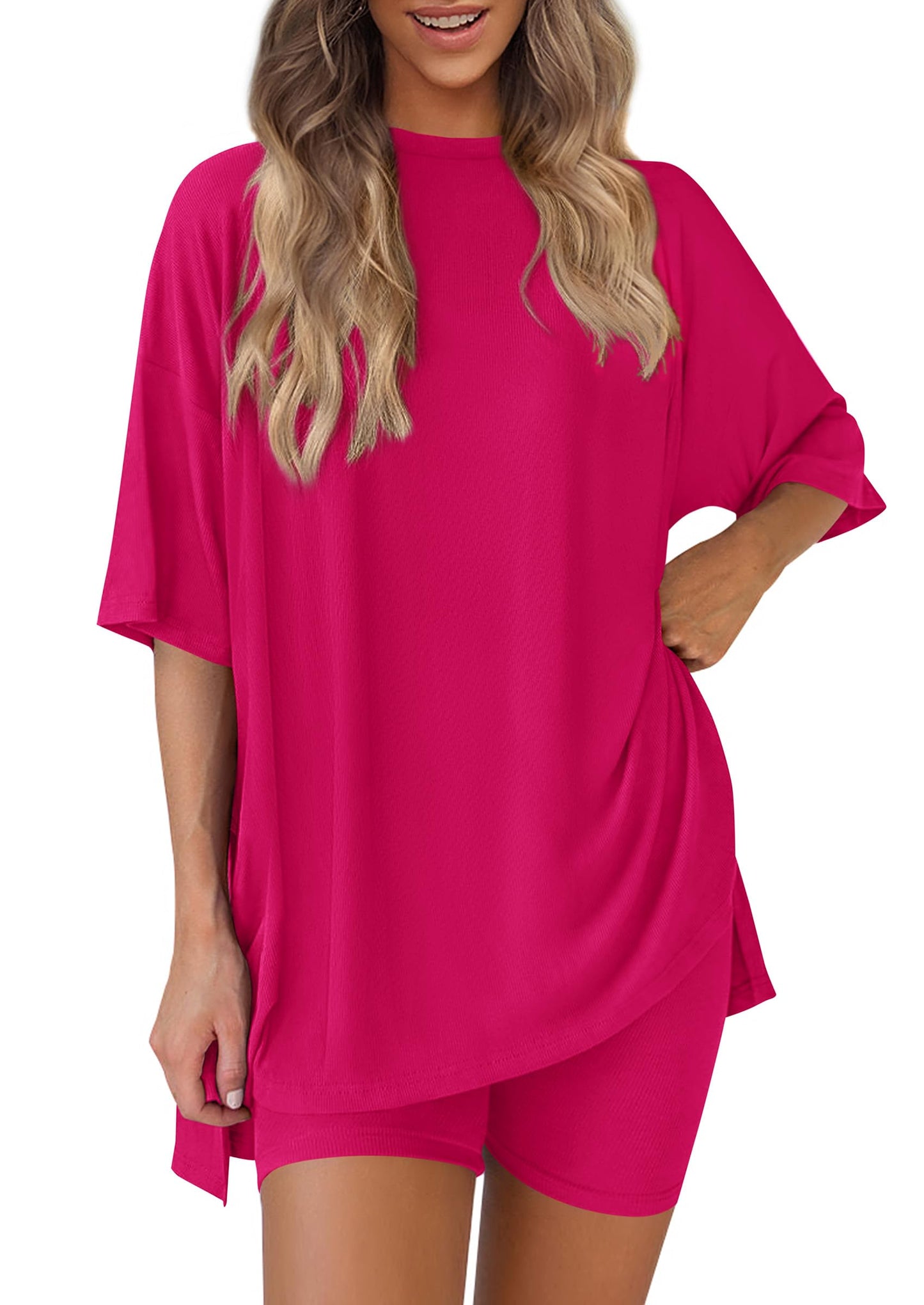 PRETTYGARDEN Women's Casual 2-Piece Lounge Set with Biker Shorts