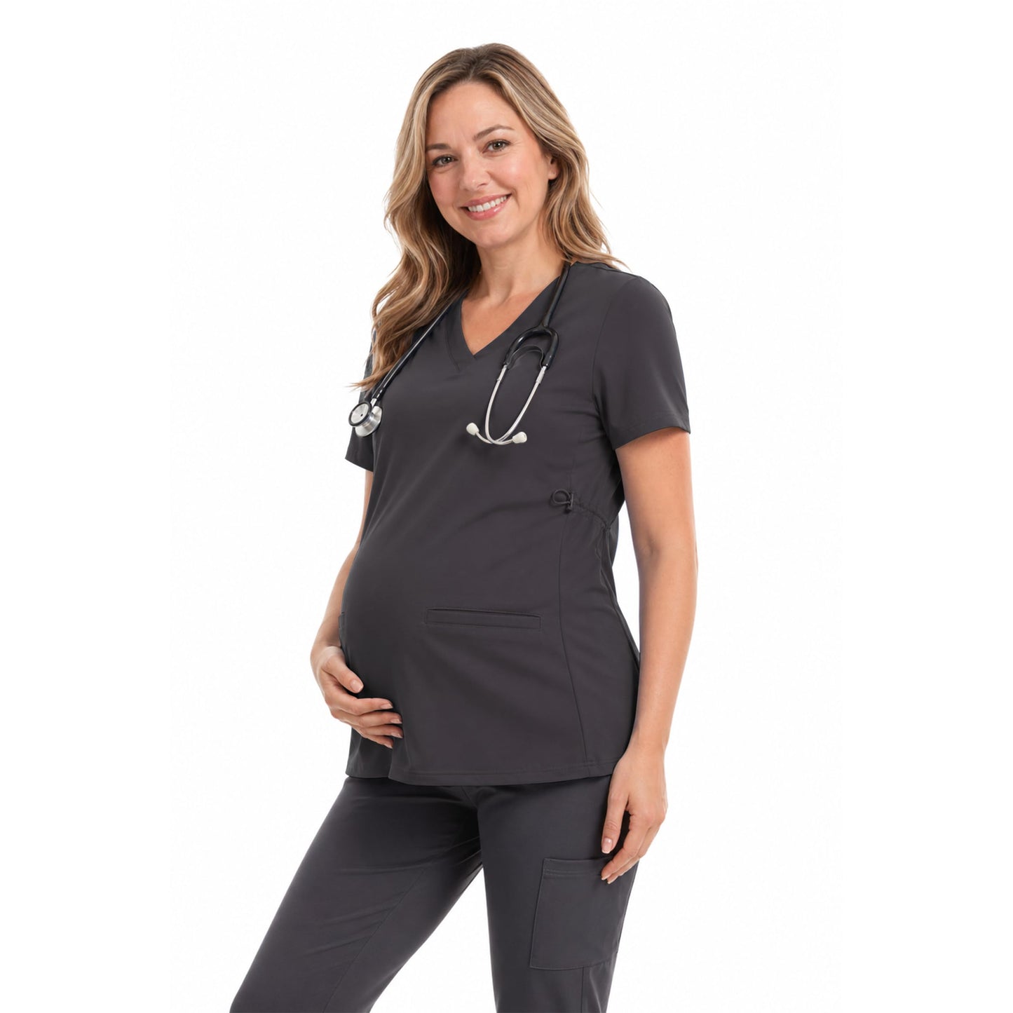 Women's Maternity Scrub Top V-Neck Medical Uniform