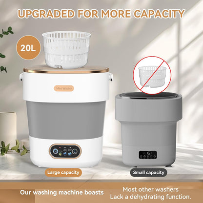 20L Foldable Portable Washing Machine with Spin Dryer for Travel Dorm RV